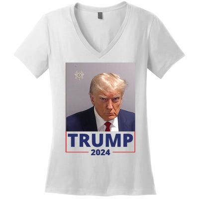 Trump Mugshot Trump 2024 Women's V-Neck T-Shirt