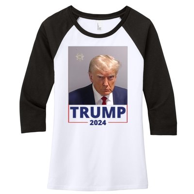 Trump Mugshot Trump 2024 Women's Tri-Blend 3/4-Sleeve Raglan Shirt