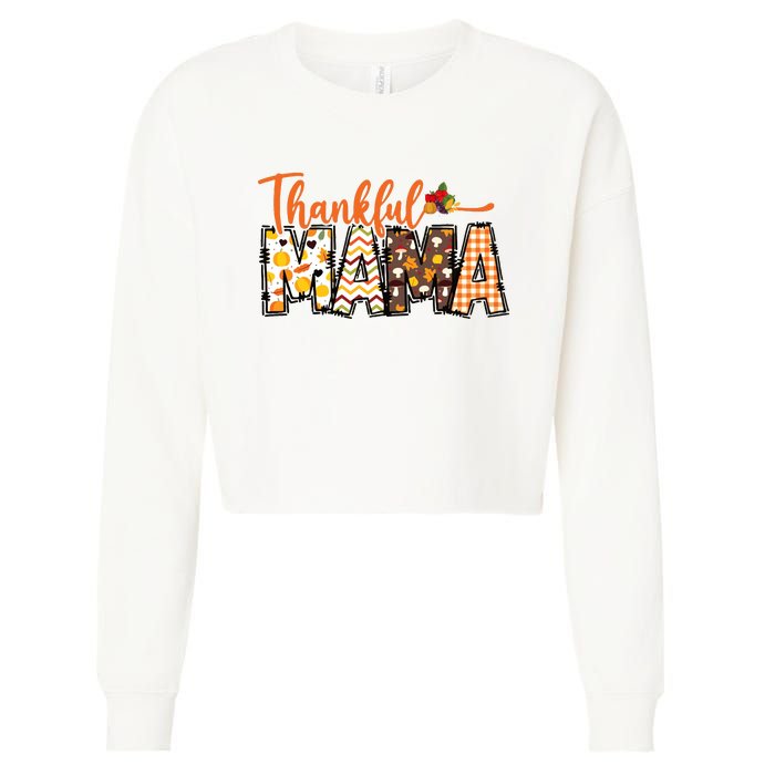 Thankful Mama Cropped Pullover Crew