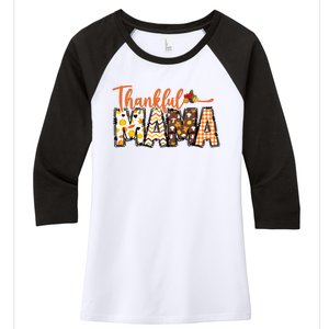 Thankful Mama Women's Tri-Blend 3/4-Sleeve Raglan Shirt