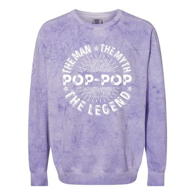 The Man The Myth The Legend For Pop Pop Colorblast Crewneck Sweatshirt