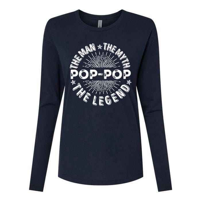 The Man The Myth The Legend For Pop Pop Womens Cotton Relaxed Long Sleeve T-Shirt