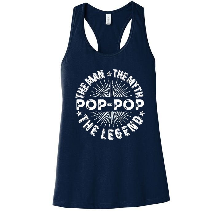 The Man The Myth The Legend For Pop Pop Women's Racerback Tank