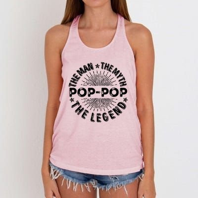 The Man The Myth The Legend For Pop Pop Women's Knotted Racerback Tank