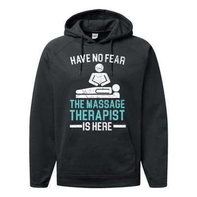 The Massage Therapist Is Here Spa Masseur Masseuse Performance Fleece Hoodie