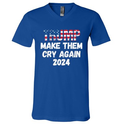 Trump Make Them Cry Again 2024 QuoteCool Elections V-Neck T-Shirt