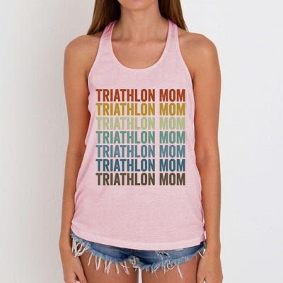 Triathlon Mom Triathletes Triathlon Mom Gift Women's Knotted Racerback Tank