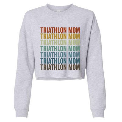 Triathlon Mom Triathletes Triathlon Mom Gift Cropped Pullover Crew