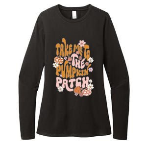 Take Me To The Pumpkin Patch Groovy Fall Retro Halloween Gift Womens CVC Long Sleeve Shirt