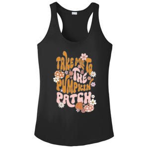 Take Me To The Pumpkin Patch Groovy Fall Retro Halloween Gift Ladies PosiCharge Competitor Racerback Tank