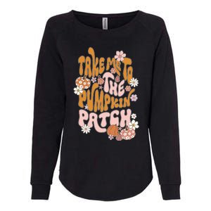 Take Me To The Pumpkin Patch Groovy Fall Retro Halloween Gift Womens California Wash Sweatshirt