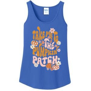 Take Me To The Pumpkin Patch Groovy Fall Retro Halloween Gift Ladies Essential Tank