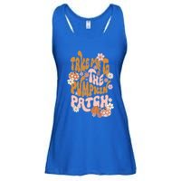 Take Me To The Pumpkin Patch Groovy Fall Retro Halloween Gift Ladies Essential Flowy Tank