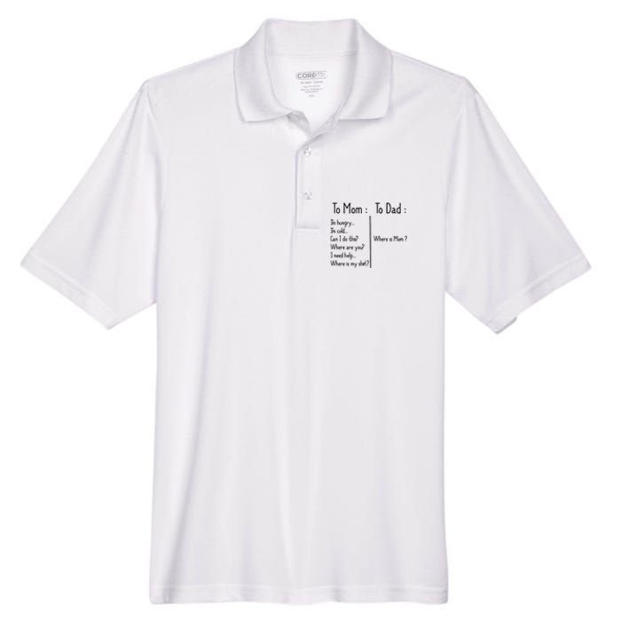 To Mom To Dad To Mom For Mother's Day Strong Mom Funny Men's Origin Performance Pique Polo