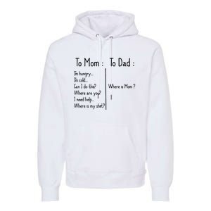 To Mom To Dad To Mom For Mother's Day Strong Mom Funny Premium Hoodie