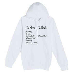 To Mom To Dad To Mom For Mother's Day Strong Mom Funny Premium Pullover Hoodie