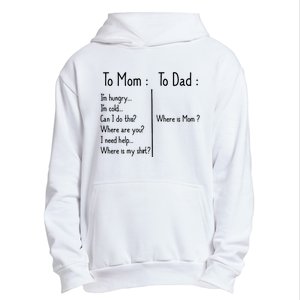 To Mom To Dad To Mom For Mother's Day Strong Mom Funny Urban Pullover Hoodie