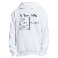 To Mom To Dad To Mom For Mother's Day Strong Mom Funny Urban Pullover Hoodie