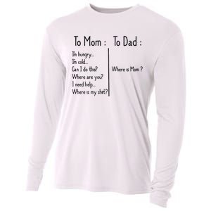 To Mom To Dad To Mom For Mother's Day Strong Mom Funny Cooling Performance Long Sleeve Crew