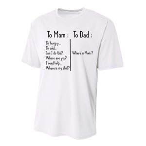 To Mom To Dad To Mom For Mother's Day Strong Mom Funny Performance Sprint T-Shirt