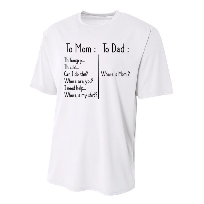 To Mom To Dad To Mom For Mother's Day Strong Mom Funny Performance Sprint T-Shirt