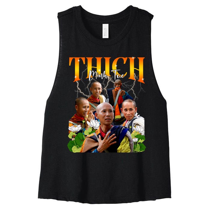 Thich Minh Tue Buddha Vietnam Buddha Vietnamese Women's Racerback Cropped Tank