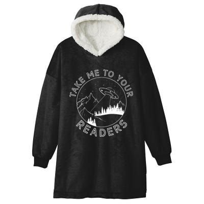 Take Me To Your Readers Alien Funny Reading Librarian Hooded Wearable Blanket
