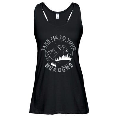 Take Me To Your Readers Alien Funny Reading Librarian Ladies Essential Flowy Tank