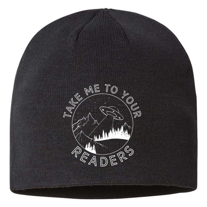 Take Me To Your Readers Alien Funny Reading Librarian Sustainable Beanie