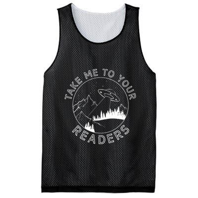 Take Me To Your Readers Alien Funny Reading Librarian Mesh Reversible Basketball Jersey Tank