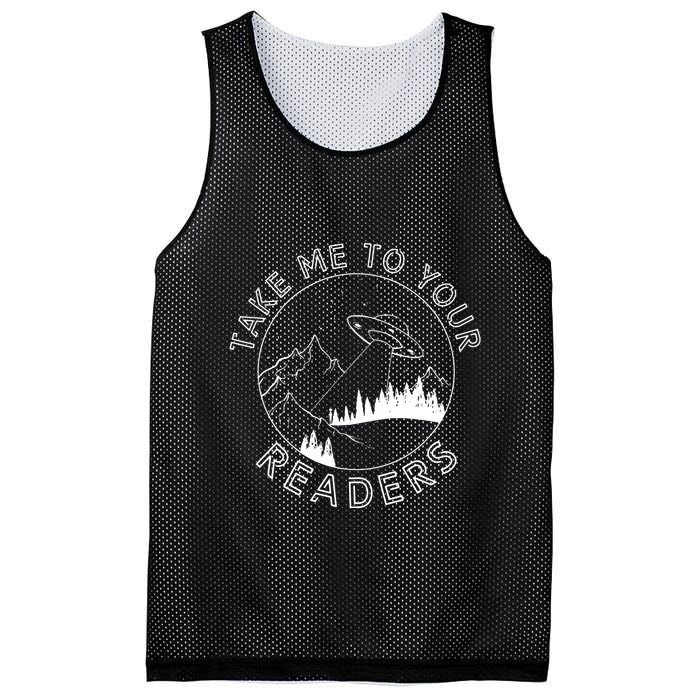 Take Me To Your Readers Alien Funny Reading Librarian Mesh Reversible Basketball Jersey Tank