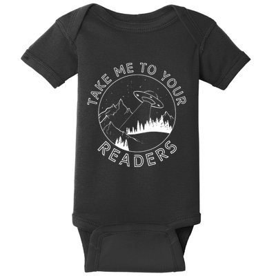 Take Me To Your Readers Alien Funny Reading Librarian Baby Bodysuit