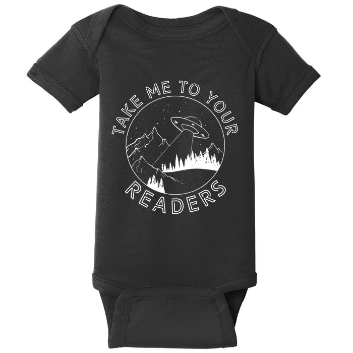 Take Me To Your Readers Alien Funny Reading Librarian Baby Bodysuit