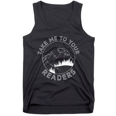 Take Me To Your Readers Alien Funny Reading Librarian Tank Top