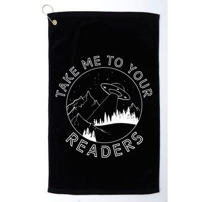 Take Me To Your Readers Alien Funny Reading Librarian Golf Towel