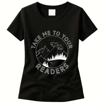 Take Me To Your Readers Alien Funny Reading Librarian Womens T-Shirt