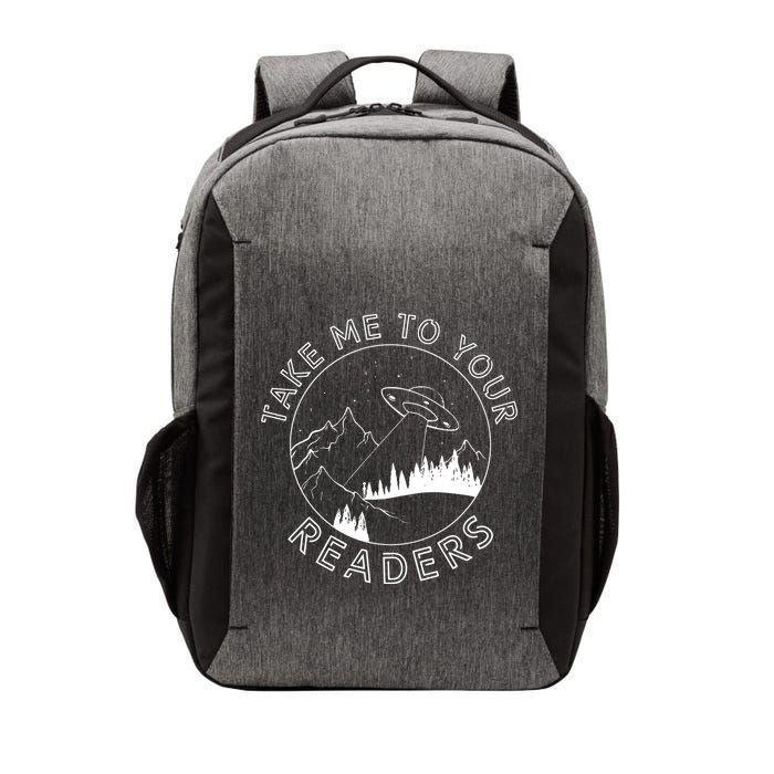 Take Me To Your Readers Alien Funny Reading Librarian Vector Backpack