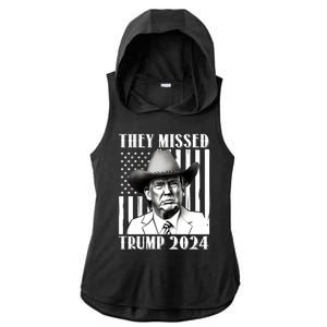 They Missed Trump 2024 Ladies PosiCharge Tri-Blend Wicking Draft Hoodie Tank