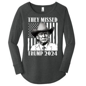 They Missed Trump 2024 Women's Perfect Tri Tunic Long Sleeve Shirt