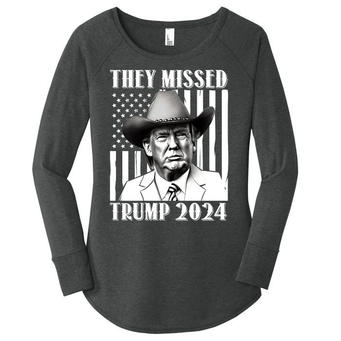 They Missed Trump 2024 Women's Perfect Tri Tunic Long Sleeve Shirt