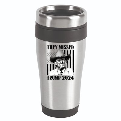 They Missed Trump 2024 16oz Travel Tumbler
