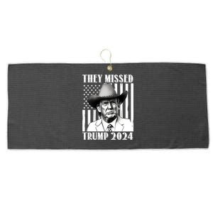 They Missed Trump 2024 Large Microfiber Waffle Golf Towel