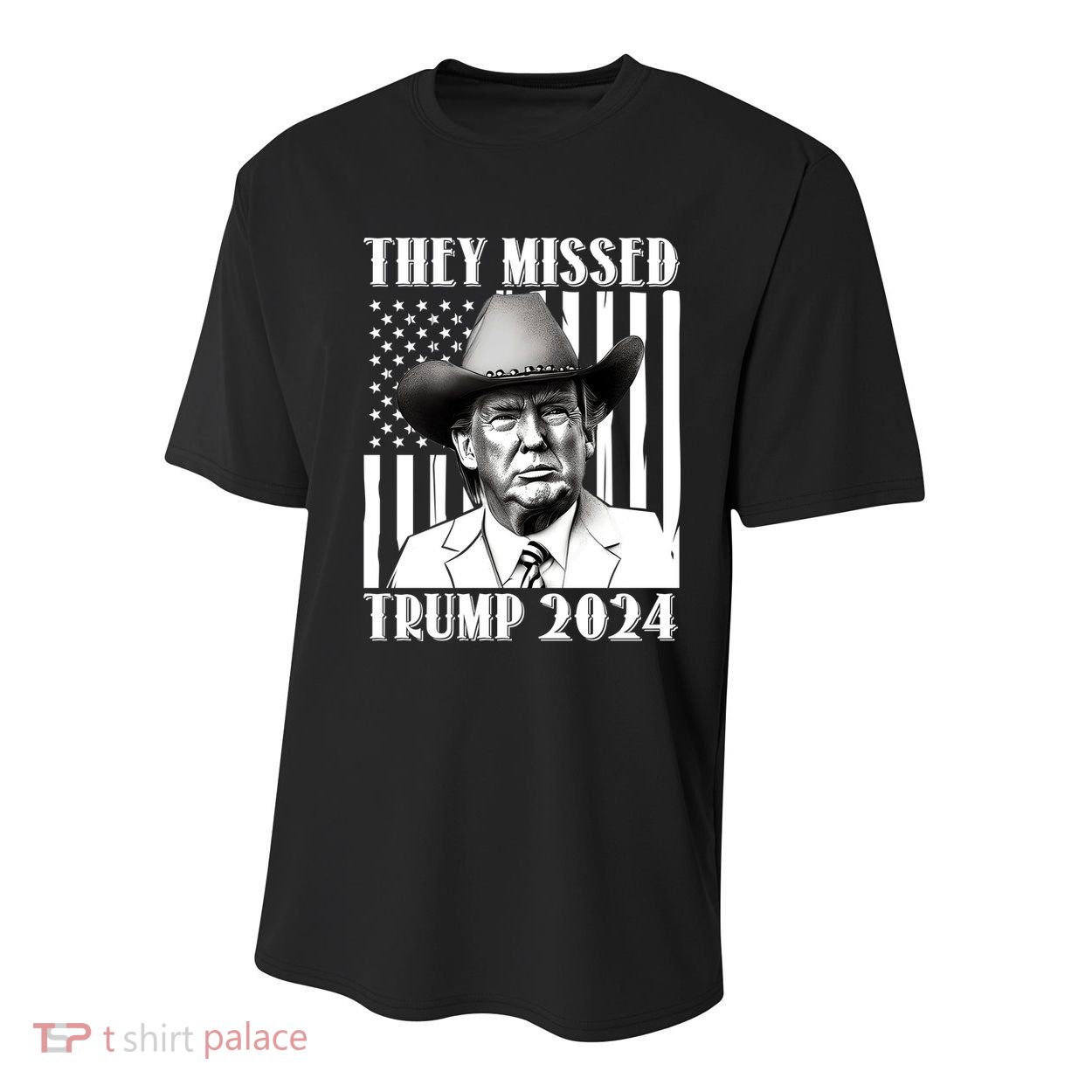 They Missed Trump 2024 Youth Performance Sprint T-Shirt
