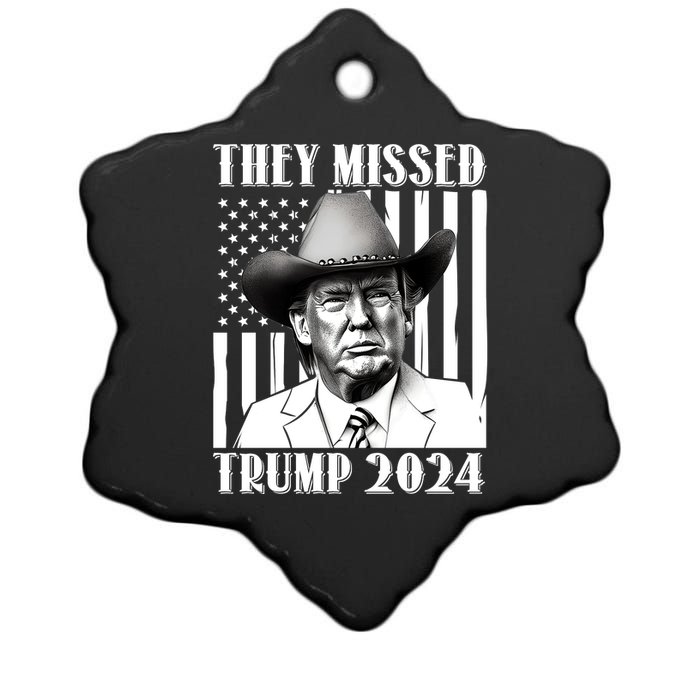 They Missed Trump 2024 Ceramic Star Ornament