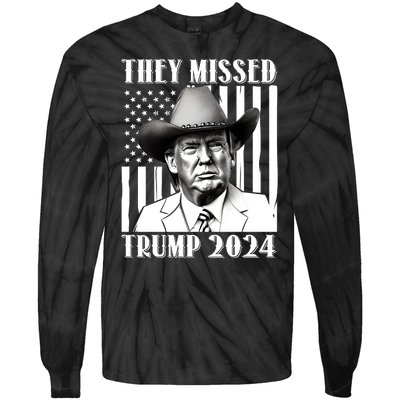 They Missed Trump 2024 Tie-Dye Long Sleeve Shirt