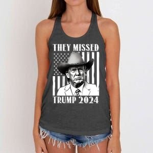 They Missed Trump 2024 Women's Knotted Racerback Tank