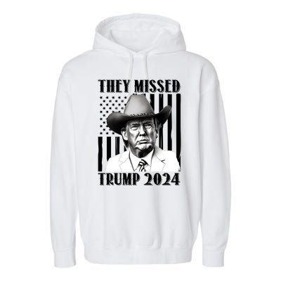 They Missed Trump 2024 Garment-Dyed Fleece Hoodie