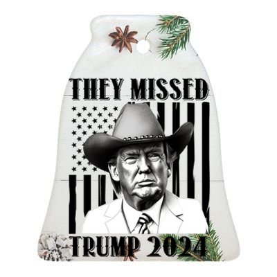 They Missed Trump 2024 Ceramic Bell Ornament