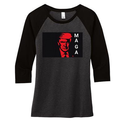 Trump Maga Women's Tri-Blend 3/4-Sleeve Raglan Shirt