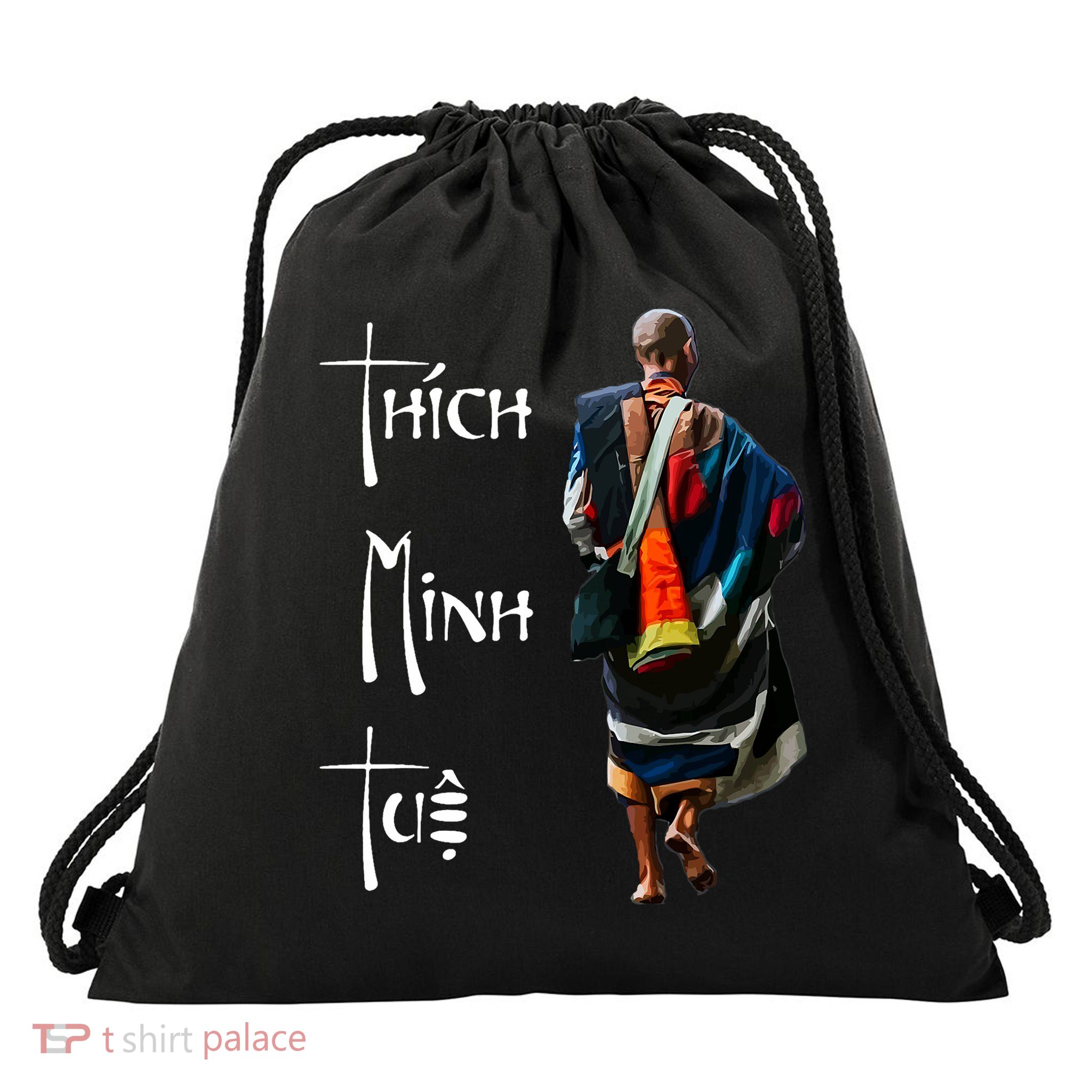 Thich Minh Tue Buddhist Monk Spiritual Journey Vietnam Drawstring Bag